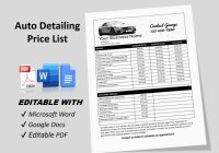 Auto Detailing Price List, Mobile Auto Detailing Price Menu, Pricing ...